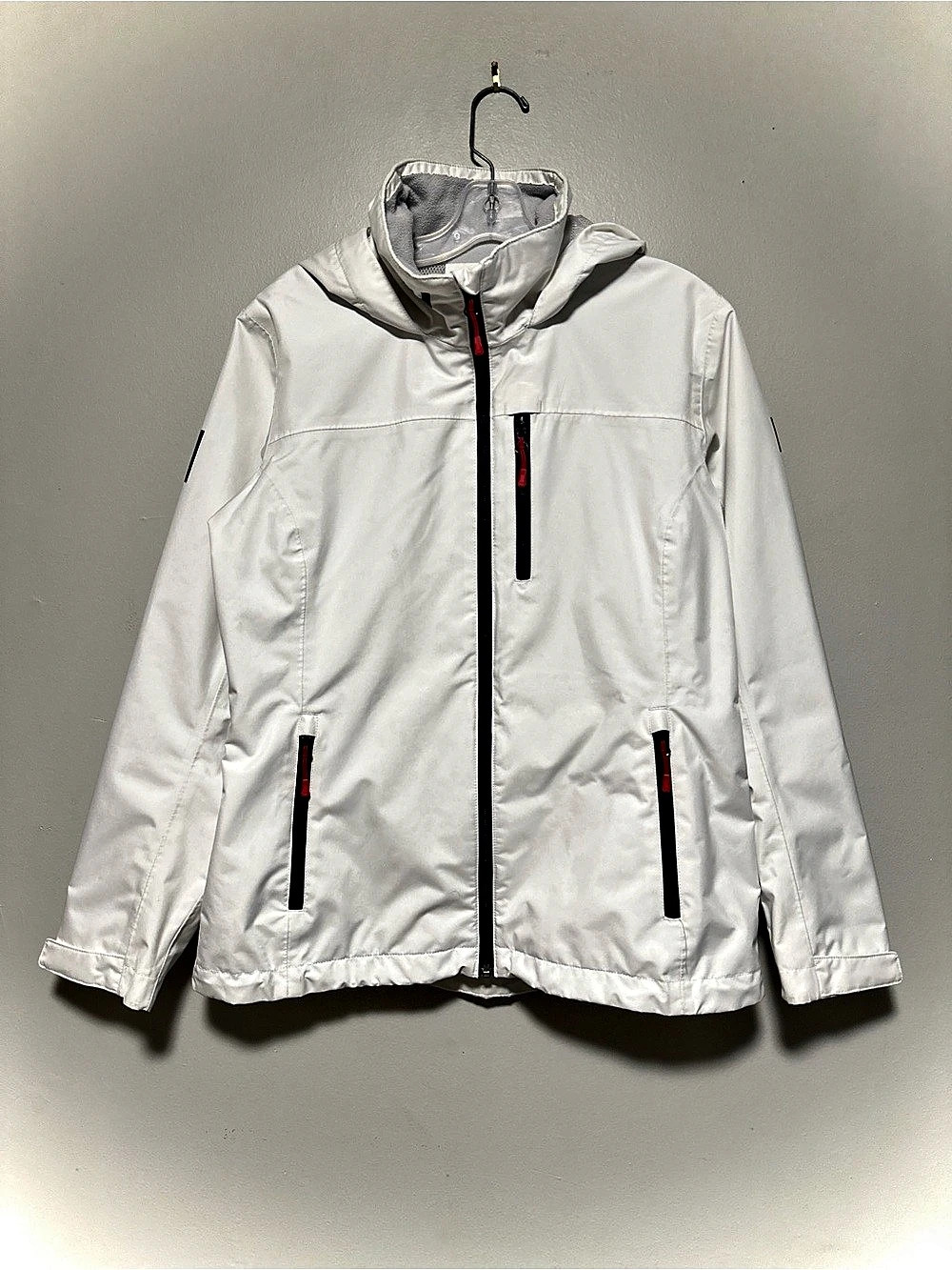Helly Hansen Crew Hooded Jacket White Lightweight Hooded Jacket Large